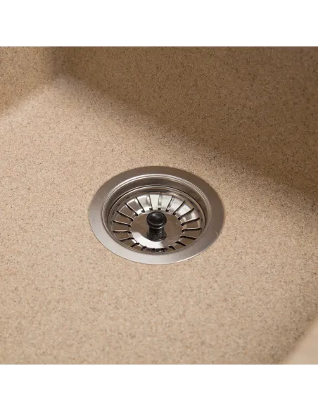 Мийка кухонна кам`яна квадратна Romzha Mira U-400 Piesok 301, 440x420x217 мм - 4