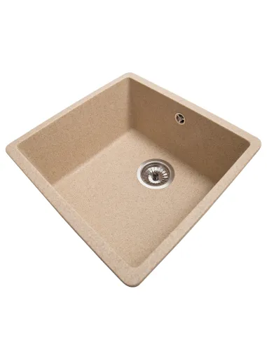 Мийка кухонна кам`яна квадратна Romzha Mira U-400 Piesok 301, 440x420x217 мм - 5