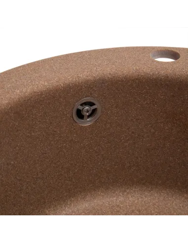 Мийка кухонна кам`яна кругла Romzha Eva Teracota 701, 475x475x175 мм - 2