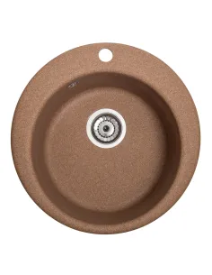 Мийка кухонна кам`яна кругла Romzha Eva Teracota 701, 475x475x175 мм - 4