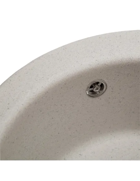 Мийка кухонна кам`яна кругла Romzha Eva Biela 101, 475x475x175 мм - 2