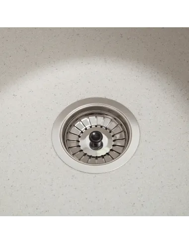 Мийка кухонна кам`яна кругла Romzha Eva Biela 101, 475x475x175 мм - 3