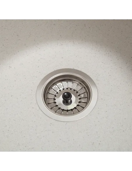 Мийка кухонна кам`яна кругла Romzha Eva Biela 101, 475x475x175 мм - 3