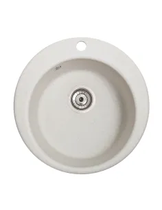 Мойка кухонная каменная круглая Romzha Eva Biela 101, 475x475x175 мм - 4