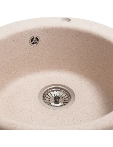 Мийка кухонна кам`яна кругла Romzha Eva Bezhvy 401, 475x475x175 мм - 3