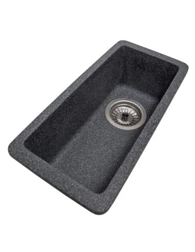 Мойка кухонная каменная прямоугольная Romzha Mira U-160 Grafit 201, 200x420x217 мм - 2
