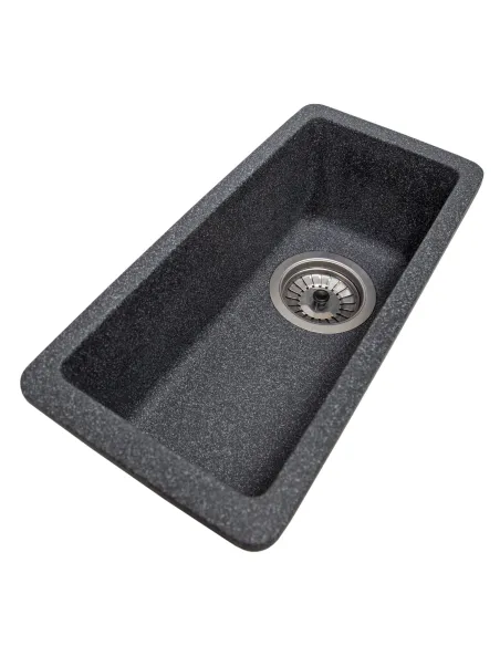 Мойка кухонная каменная прямоугольная Romzha Mira U-160 Grafit 201, 200x420x217 мм - 2