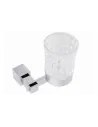 Стакан для ванной комнаты для зубных щеток Kugu С5 506 навесной, стекло, хром - 1