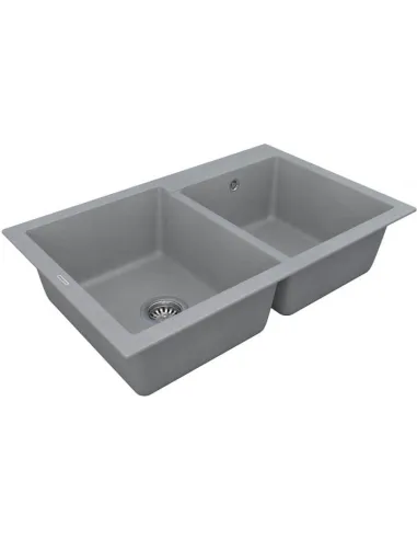 Мойка кухонная каменная Vankor Orman OMP 05.80 Gray 795х500 мм, прямоугольная, серая - 3