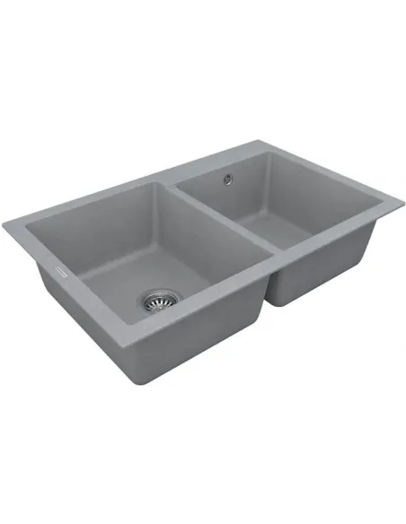 Мойка кухонная каменная Vankor Orman OMP 05.80 Gray 795х500 мм, прямоугольная, серая - 3