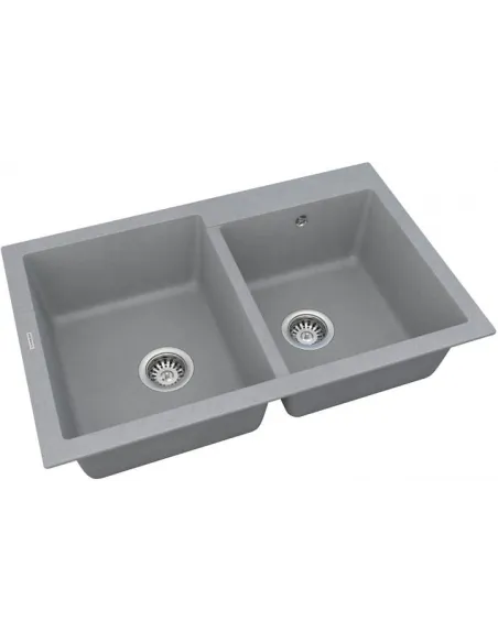 Мойка кухонная каменная Vankor Orman OMP 05.80 Gray 795х500 мм, прямоугольная, серая - 4