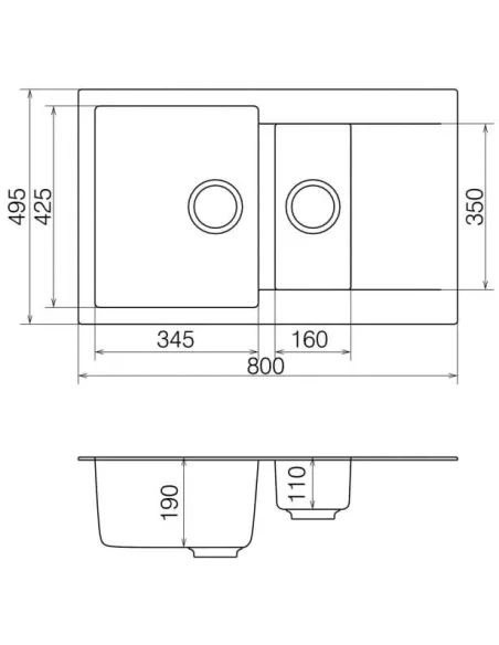 Мийка кухонна кам`яна Vankor Orman OMP 04.80 Beige 785х490 мм, прямокутна, бежева - 1
