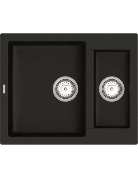 Мойка кухонная каменная Vankor Orman OMP 03.61 Black 600х490 мм, прямоугольная, черная - 4