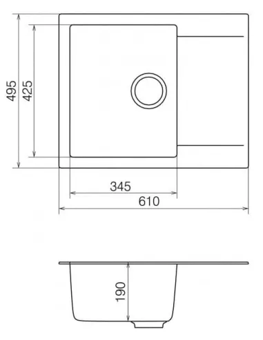 Мийка кухонна кам`яна Vankor Orman OMP 02.61 Gray 585х480 мм, прямокутна, сіра - 3