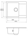 Мойка кухонная каменная Vankor Orman OMP 02.61 Gray 585х480 мм, прямоугольная, серая - 3