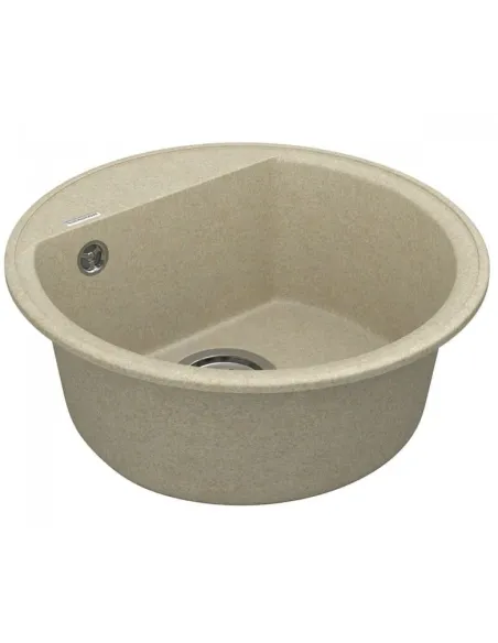 Мойка кухонная каменная Vankor Easy EMR 01.45 Beige 445х445 мм, круглая, бежевая - 1