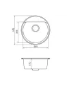 Мийка кухонна кам`яна Vankor Easy EMR 01.45 Beige 445х445 мм, кругла, бежева - 2