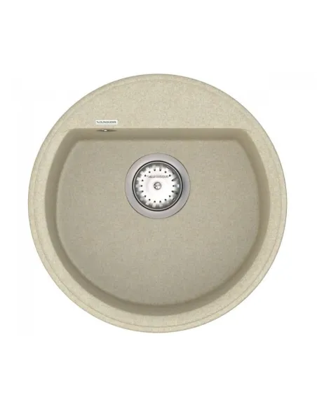 Мойка кухонная каменная Vankor Easy EMR 01.45 Beige 445х445 мм, круглая, бежевая - 4