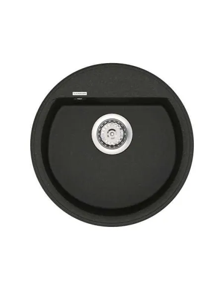 Мойка кухонная каменная Vankor Easy EMR 01.45 Black 445х445 мм, круглая, черная - 3