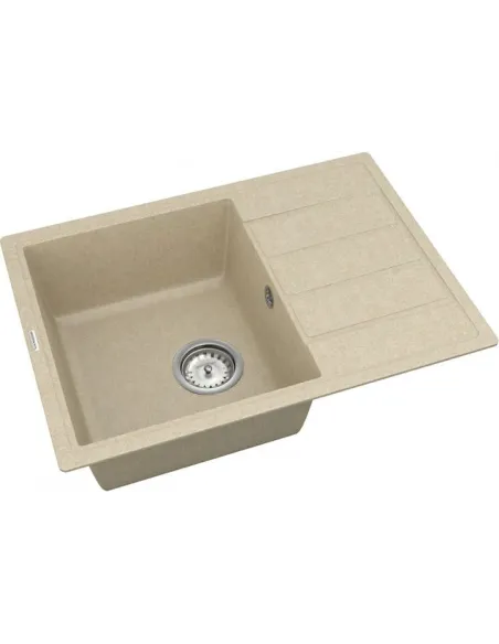 Мойка кухонная каменная Vankor Easy EMP 02.62 Beige 610х435 мм, прямоугольная, бежевая - 2