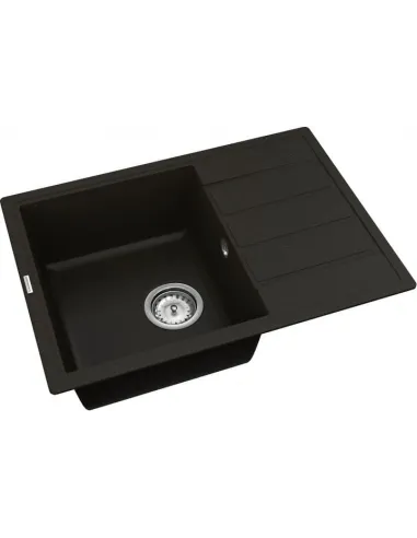 Мийка кухонна кам`яна Vankor Easy EMP 02.62 Black 610х435 мм, прямокутна, чорна - 3