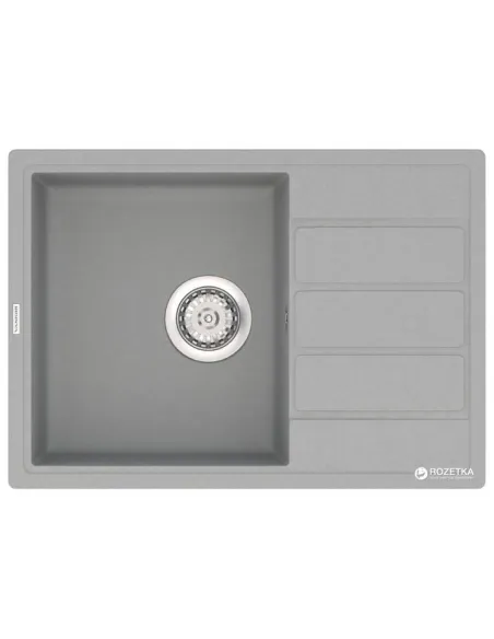 Мойка кухонная каменная Vankor Easy EMP 02.62 Gray 610х435 мм, прямоугольная, серая - 2