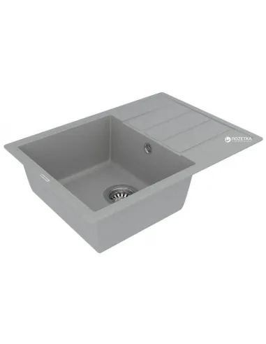 Мойка кухонная каменная Vankor Easy EMP 02.62 Gray 610х435 мм, прямоугольная, серая - 3