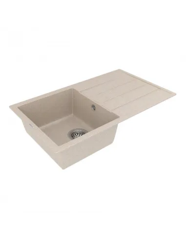 Мойка кухонная каменная Vankor Easy EMP 02.76 Beige 750х435 мм, прямоугольная, бежевая - 3