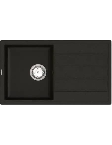 Мойка кухонная каменная Vankor Easy EMP 02.76 Black 750х435 мм, прямоугольная, черная - 3