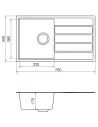 Мойка кухонная каменная Vankor Easy EMP 02.76 Gray 750х435 мм, прямоугольная, серая - 1