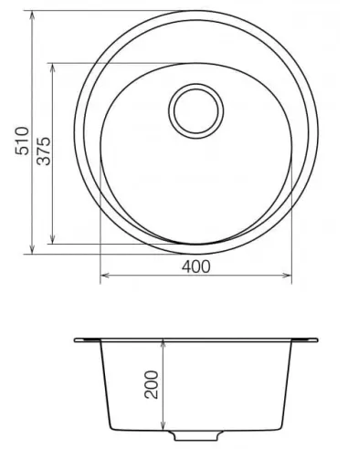 Мийка кухонна кам`яна Vankor Sity SMR 01.50 Beige 495х495 мм, овальна, бежева - 1