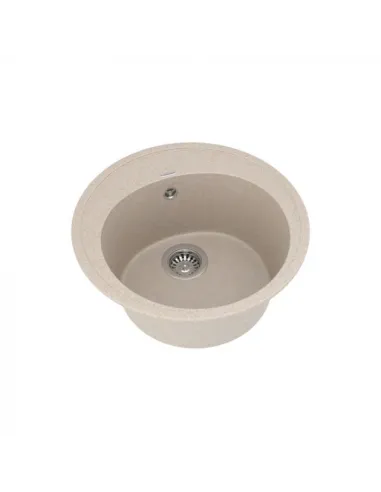 Мийка кухонна кам`яна Vankor Sity SMR 01.50 Beige 495х495 мм, овальна, бежева - 2