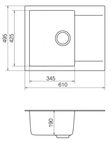Мойка кухонная каменная Vankor Orman OMP 02.61 Beige 585х480 мм, прямоугольная, бежевая - 1