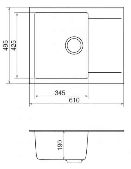 Мойка кухонная каменная Vankor Orman OMP 02.61 Beige 585х480 мм, прямоугольная, бежевая - 1