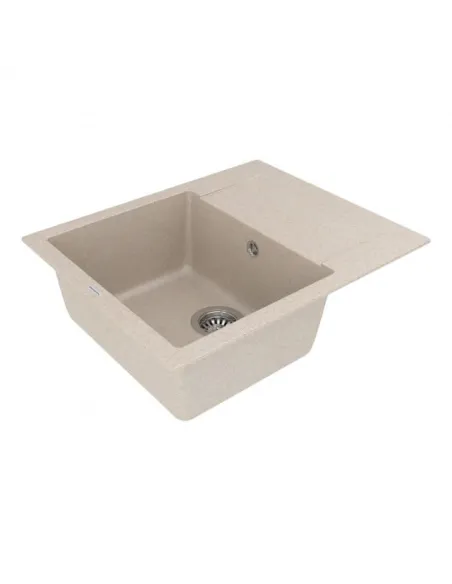 Мойка кухонная каменная Vankor Orman OMP 02.61 Beige 585х480 мм, прямоугольная, бежевая - 2