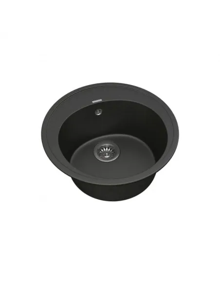 Мийка кухонна кам`яна Vankor Sity SMR 01.50 Black 495х495 мм, овальна, чорна - 2