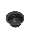 Мойка кухонная каменная Vankor Sity SMR 01.50 Black 495х495 мм, овальная, черная - 2