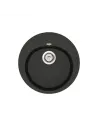 Мийка кухонна кам`яна Vankor Sity SMR 01.50 Black 495х495 мм, овальна, чорна - 4