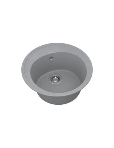 Мойка кухонная каменная Vankor Sity SMR 01.50 Gray 495х495 мм, овальная, серая - 4