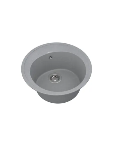 Мойка кухонная каменная Vankor Sity SMR 01.50 Gray 495х495 мм, овальная, серая - 4