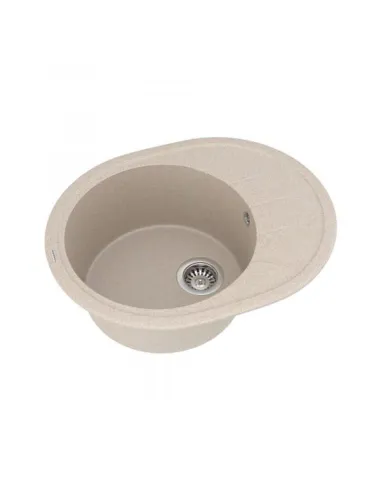 Мийка кухонна кам`яна Vankor Sity SMO 02.61 Beige 605х490 мм, овальна, бежева - 4