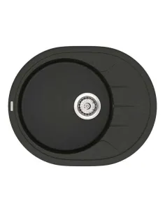 Мийка кухонна кам`яна Vankor Sity SMO 02.61 Black 605х490 мм, овальна, чорна - 3