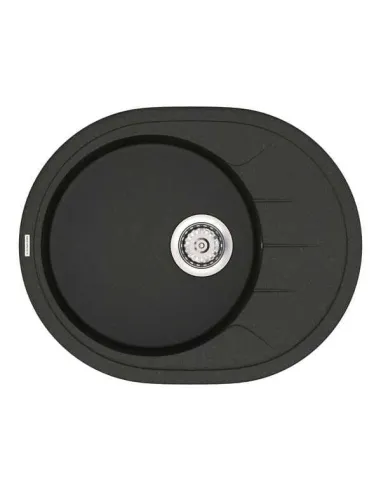 Мийка кухонна кам`яна Vankor Sity SMO 02.61 Black 605х490 мм, овальна, чорна - 3