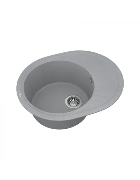 Мийка кухонна кам`яна Vankor Sity SMO 02.61 Gray 605х490 мм, овальна, сіра - 3