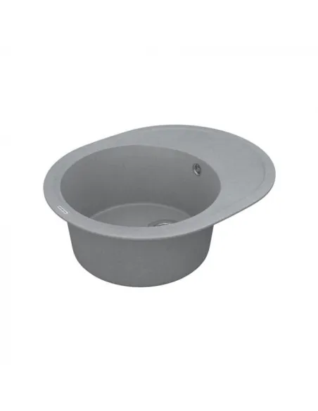 Мийка кухонна кам`яна Vankor Sity SMO 02.61 Gray 605х490 мм, овальна, сіра - 4