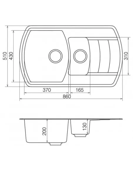Мийка кухонна кам`яна Vankor Norton NMP 04.86 Gray 855х500 мм, прямокутна, сіра - 1