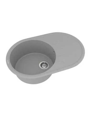 Мойка кухонная каменная Vankor Sity SMO 02.78 Gray 765х500 мм, овальная, серая - 2