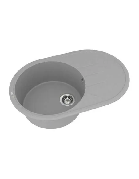 Мойка кухонная каменная Vankor Sity SMO 02.78 Gray 765х500 мм, овальная, серая - 2
