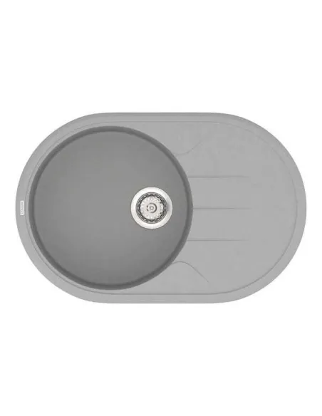 Мойка кухонная каменная Vankor Sity SMO 02.78 Gray 765х500 мм, овальная, серая - 4