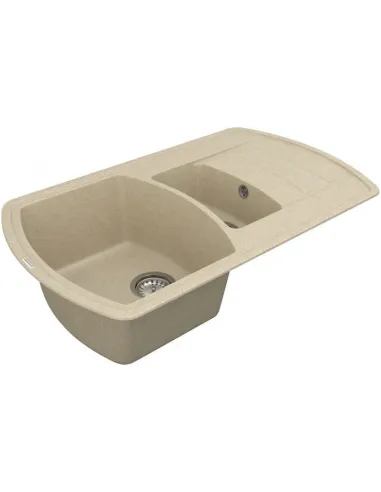 Мийка кухонна кам`яна Vankor Norton NMP 04.86 Beige 855х500 мм, прямокутна, бежева - 3